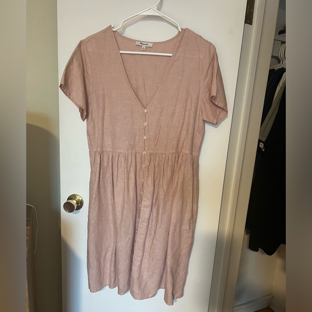 Madewell XS blush button up dress